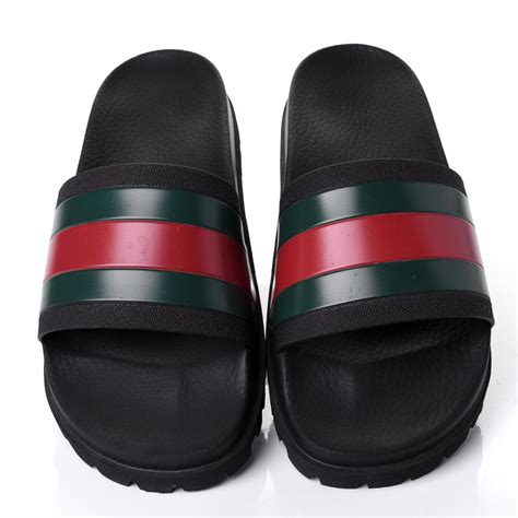 gucci web rubber slide|Gucci slides clearance.